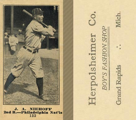 1916 Herpolsheimer Co. J. A. Niehoff #132 Baseball Card