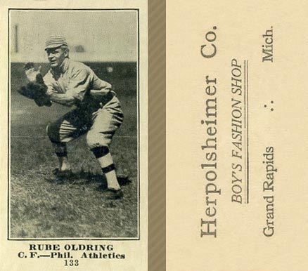 1916 Herpolsheimer Co. Rube Oldring #133 Baseball Card