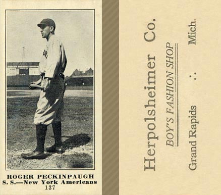 1916 Herpolsheimer Co. Roger Peckinpaugh #137 Baseball Card