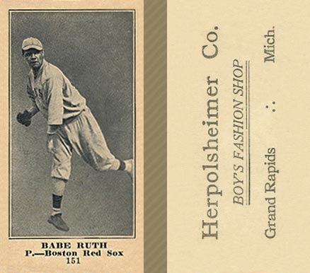 1916 Herpolsheimer Co. Babe Ruth #151 Baseball Card