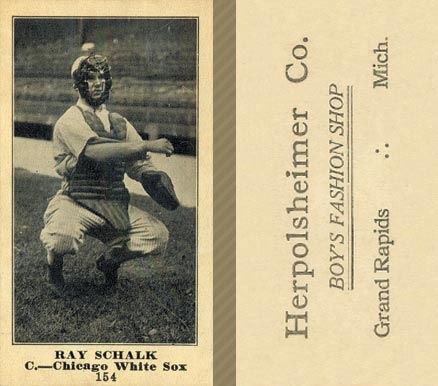 1916 Herpolsheimer Co. Ray Schalk #154 Baseball Card