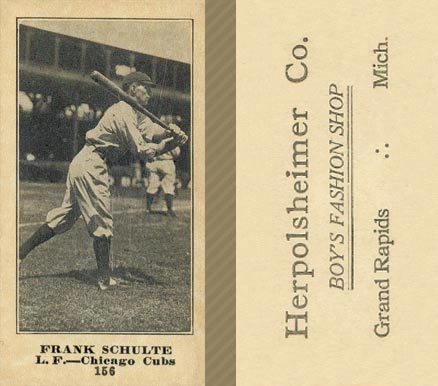 1916 Herpolsheimer Co. Frank Schulte #156 Baseball Card