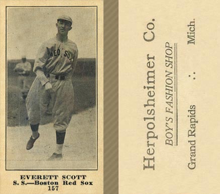 1916 Herpolsheimer Co. Everett Scott #157 Baseball Card