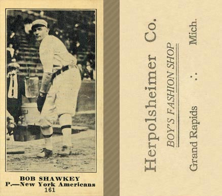 1916 Herpolsheimer Co. Bob Shawkey #161 Baseball Card