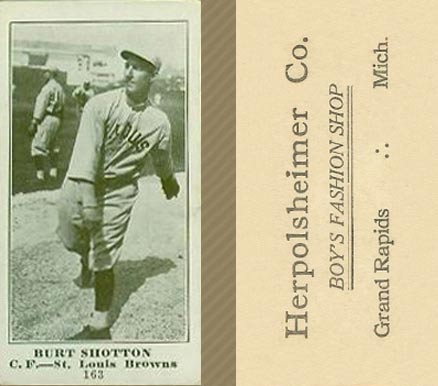 1916 Herpolsheimer Co. Burt Shotton #163 Baseball Card