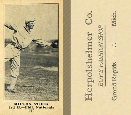 1916 Herpolsheimer Co. Milton Stock #170 Baseball Card