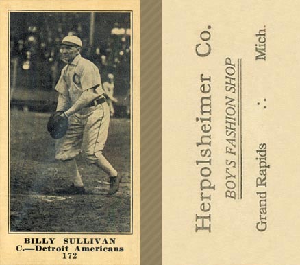 1916 Herpolsheimer Co. Billy Sullivan #172 Baseball Card
