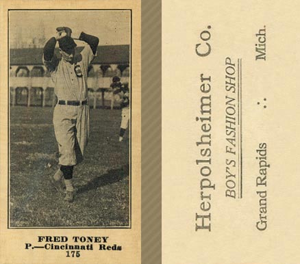 1916 Herpolsheimer Co. Fred Toney #175 Baseball Card