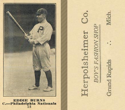 1916 Herpolsheimer Co. Geo. J. Burns #18 Baseball Card