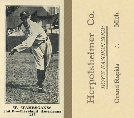 1916 Herpolsheimer Co. W. Wambsganss #185 Baseball Card