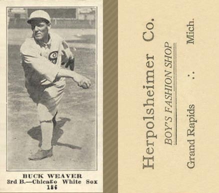 1916 Herpolsheimer Co. Buck Weaver #186 Baseball Card