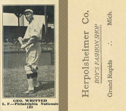 1916 Herpolsheimer Co. Geo. Whitted #189 Baseball Card