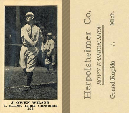1916 Herpolsheimer Co. J. Owen Wilson #192 Baseball Card