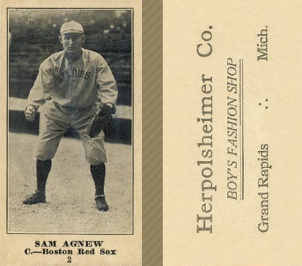 1916 Herpolsheimer Co. Sam Agnew #2 Baseball Card