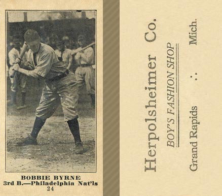 1916 Herpolsheimer Co. Bobbie Byrne #24 Baseball Card