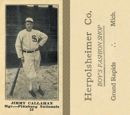 1916 Herpolsheimer Co. Jimmy Callahan #26 Baseball Card