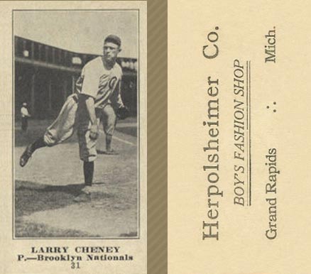 1916 Herpolsheimer Co. Larry Cheney #31 Baseball Card