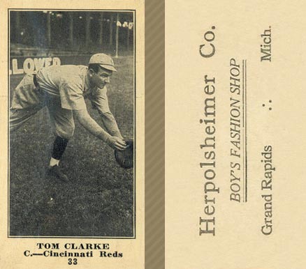 1916 Herpolsheimer Co. Tom Clarke #33 Baseball Card