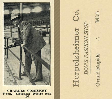 1916 Herpolsheimer Co. Charles Comiskey #36 Baseball Card