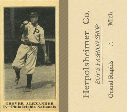 1916 Herpolsheimer Co. Grover Alexander #4 Baseball Card