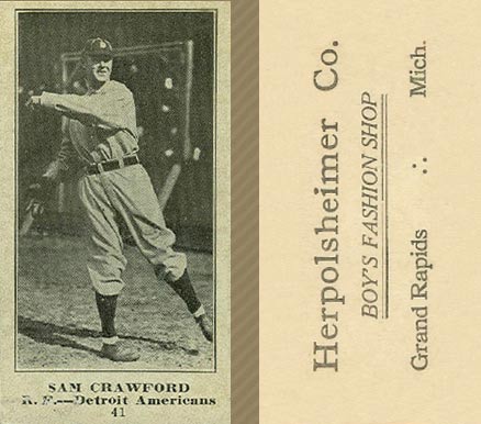 1916 Herpolsheimer Co. Sam Crawford #41 Baseball Card