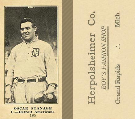 1916 Herpolsheimer Co. Oscar Stanage #168B (Portrait) Baseball Card