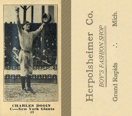 1916 Herpolsheimer Co. Charles Dooin #49 Baseball Card