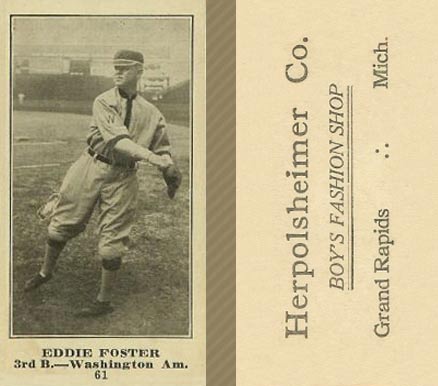 1916 Herpolsheimer Co. Eddie Foster #61 Baseball Card