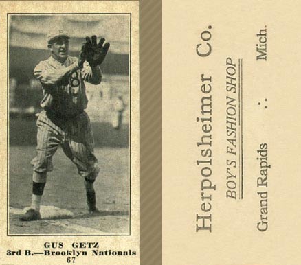 1916 Herpolsheimer Co. Gus Getz #67 Baseball Card