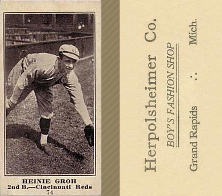 1916 Herpolsheimer Co. Heinie Groh #74 Baseball Card