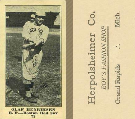 1916 Herpolsheimer Co. Olaf Henriksen #79 Baseball Card