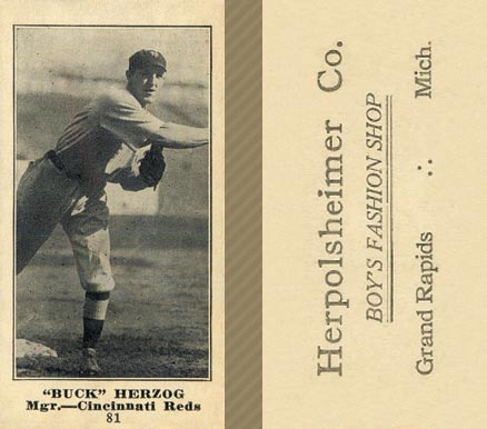 1916 Herpolsheimer Co. Buck Herzog #81 Baseball Card