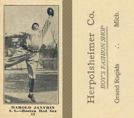 1916 Herpolsheimer Co. Harold Janvrin #89 Baseball Card