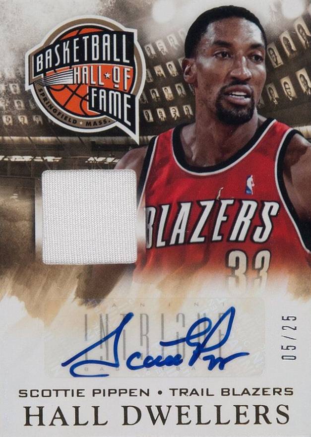 2013 Panini Intrigue Hall Dwellers Jersey Autograph Scottie Pippen #HD-SP Basketball Card