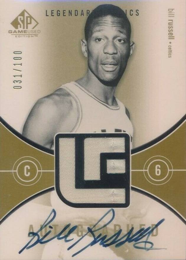 2004 SP Game Used Legendary Fabrics  Bill Russell #ALFBR Basketball Card