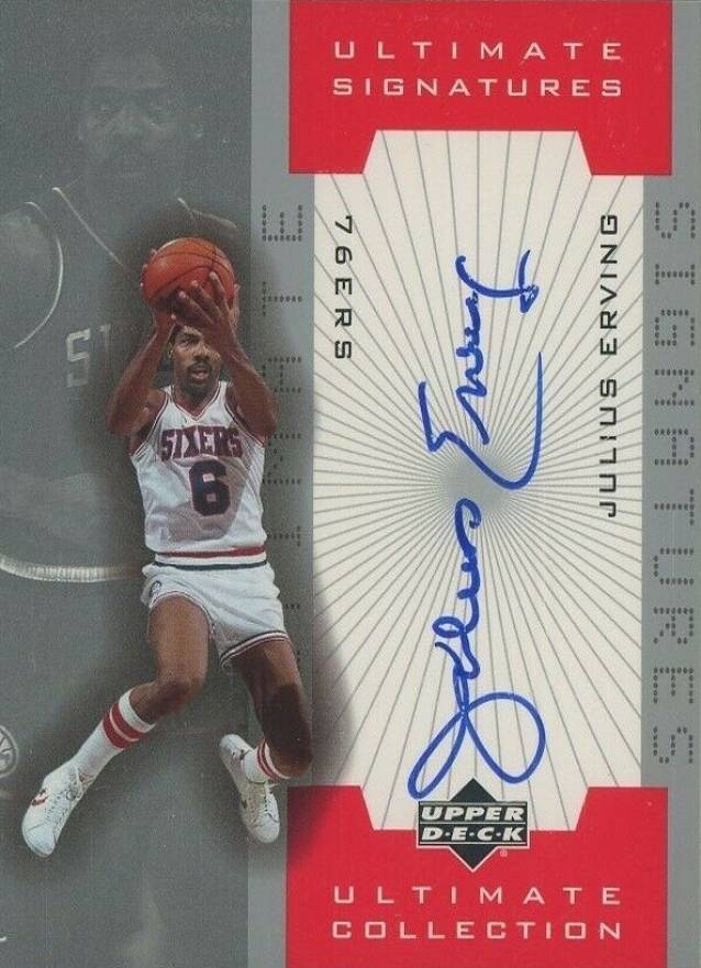 2001 Upper Deck Ultimate Collection Ultimate Signatures Julius Erving #DR-A Basketball Card