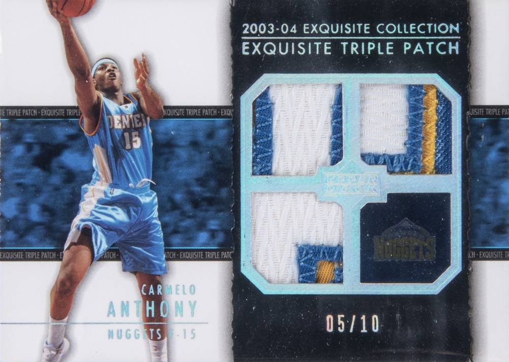 2003 Upper Deck Exquisite Collection Exquisite Triple Patch Carmelo Anthony #E3PCA Basketball Card