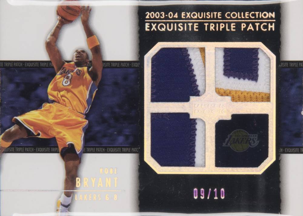 2003 Upper Deck Exquisite Collection Exquisite Triple Patch Kobe Bryant #E3PKB Basketball Card