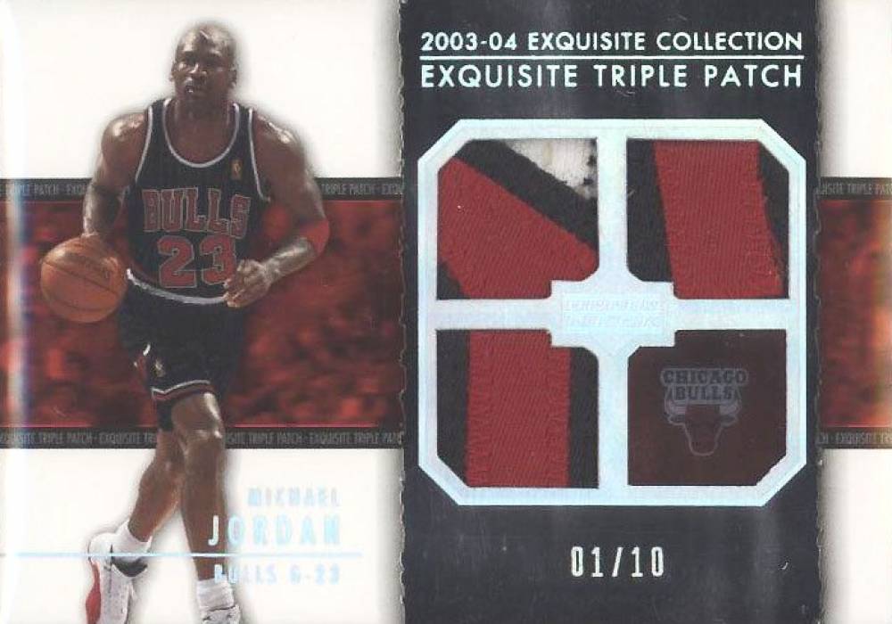 2003 Upper Deck Exquisite Collection Exquisite Triple Patch Michael Jordan #E3PMJ1 Basketball Card