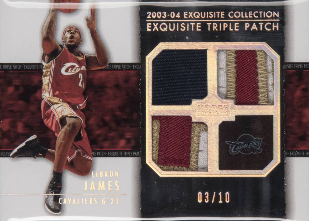2003 Upper Deck Exquisite Collection Exquisite Triple Patch LeBron James #E3PLJ Basketball Card