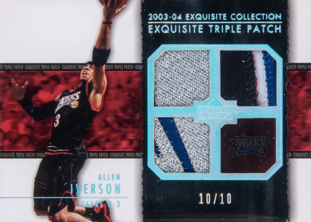 2003 Upper Deck Exquisite Collection Exquisite Triple Patch Allen Iverson #E3PAI Basketball Card