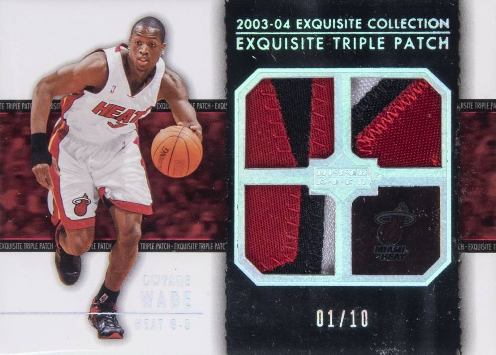 2003 Upper Deck Exquisite Collection Exquisite Triple Patch Dwyane Wade #E3PDW Basketball Card