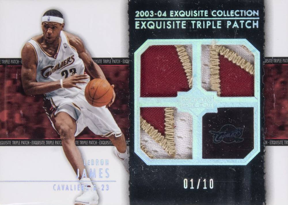 2003 Upper Deck Exquisite Collection Exquisite Triple Patch LeBron James #E3PLJ1 Basketball Card