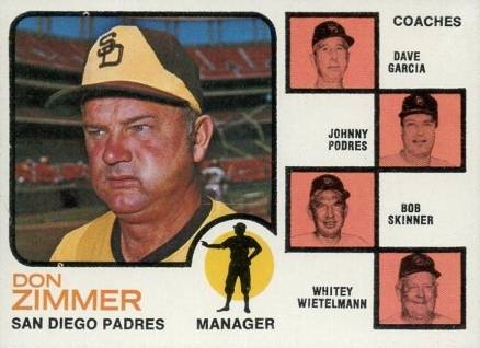 1973 O-Pee-Chee Padres Manager/Coaches #12b Baseball Card