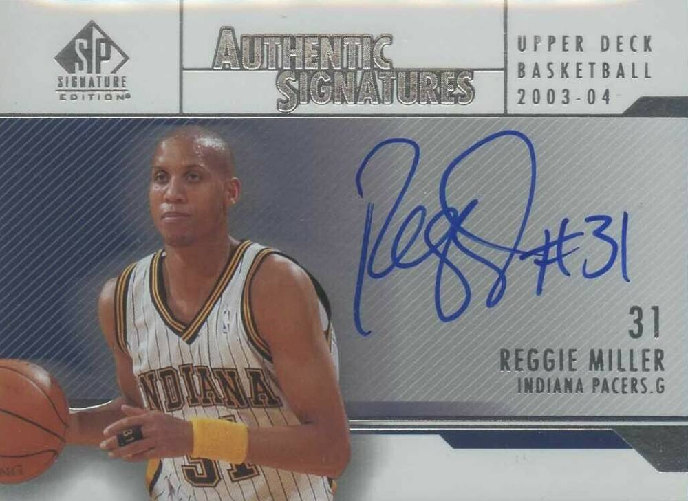 2003 SP Signature Reggie Miller #A31 Basketball Card