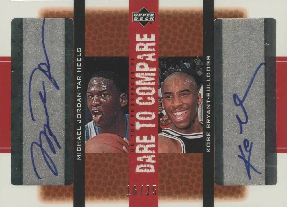 2003 Upper Deck Top Prospects Dare to Compare Autograph Jordan/Bryant #MJ/KB Basketball Card