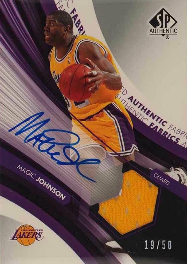 2004 SP Authentic Autograph Authentic Fabric Magic Johnson #AAFMG Basketball Card