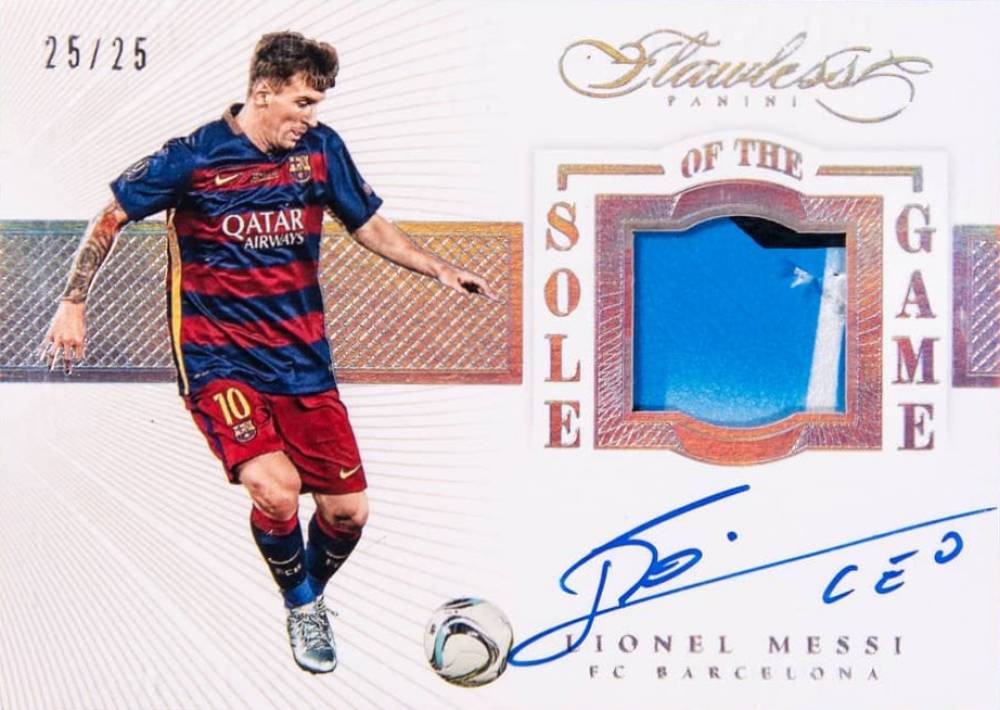 2016 Panini Flawless Sole of the Game Autograph Lionel Messi #SS-LM Soccer Card