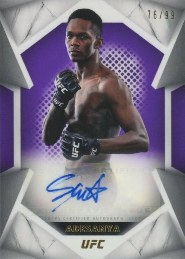2020 Topps UFC Striking Signatures Fighter Autograph Israel Adesanya #IA Boxing & Other Card