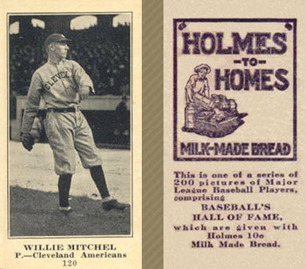1916 Holmes for Homes Bread Willie Mitchell #120 Baseball Card